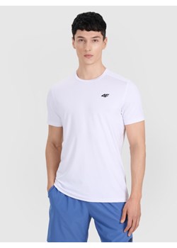 Męska koszulka treningowa 4F 4FWMM00TFTSM1830 - biała ze sklepu Sportstylestory.com w kategorii T-shirty męskie - zdjęcie 185650361