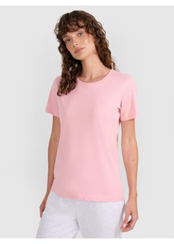 Damski t-shirt basic 4F 4FWMM00TTSHF2356 - różowy ze sklepu Sportstylestory.com w kategorii Bluzki damskie - zdjęcie 185650372
