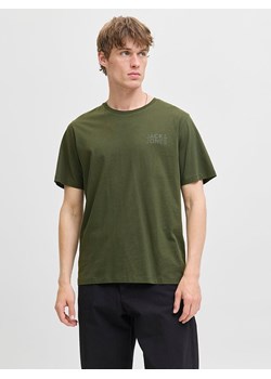 Jack &amp; Jones Koszulka &quot;Jjecorp&quot; w kolorze khaki ze sklepu Limango Polska w kategorii T-shirty męskie - zdjęcie 185651024