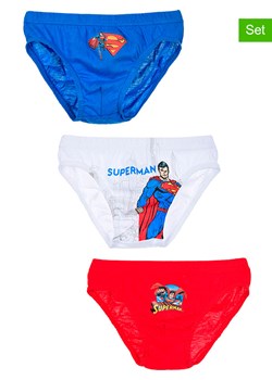 Superman Slipki (3 pary) &quot;Superman&quot; w kolorze biało-niebiesko-czerwonym ze sklepu Limango Polska w kategorii Majtki dziecięce - zdjęcie 185651363