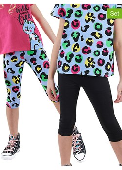 Denokids Legginsy (2 pary) w kolorze błękitno-czarnym ze sklepu Limango Polska w kategorii Spodnie dziewczęce - zdjęcie 185652084