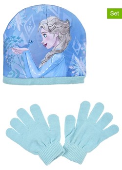 FROZEN 2-częściowy zestaw &quot;Kraina Lodu&quot; w kolorze błękitnym ze sklepu Limango Polska w kategorii Czapki dziecięce - zdjęcie 185652342
