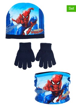 Spiderman 3-częściowy zestaw &quot;Spider-Man&quot; w kolorze niebiesko-granatowym ze sklepu Limango Polska w kategorii Czapki dziecięce - zdjęcie 185652353