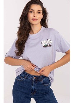 Liliowy t-shirt damski z nadrukiem D12022AI02645S, Kolor liliowy, Rozmiar L, Sublevel ze sklepu Primodo w kategorii Bluzki damskie - zdjęcie 185654471