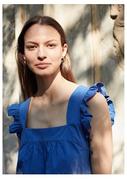 STEFANEL Top w kolorze granatowo-biało-niebieskim ze sklepu Limango Polska w kategorii Bluzki damskie - zdjęcie 185654623