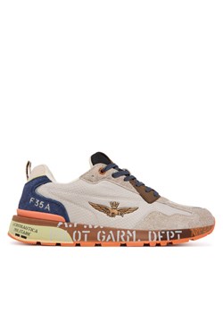 Sneakersy Aeronautica Militare 252SC0276UCT03546 Beżowy ze sklepu eobuwie.pl w kategorii Buty sportowe męskie - zdjęcie 185655923