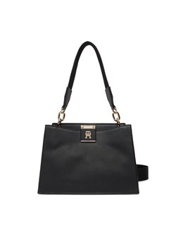 Torebka Tommy Hilfiger Th Her Med Satchel AW0AW17722 Czarny ze sklepu eobuwie.pl w kategorii Torebki damskie - zdjęcie 185655970