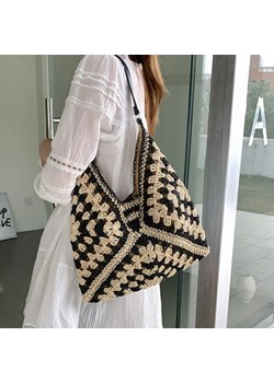 Pleciona torba w geometryczny wzór - Czarny - id: 9781563654473 - marki Intimica - 185657531 Pleciona torba w geometryczny wzór - Czarny ze sklepu Intimica.pl w kategorii Torby letnie - zdjęcie 185657531