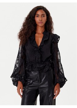 BARDOT Bluzka Frill Embroidered 59896TB2 Czarny Regular Fit ze sklepu MODIVO w kategorii Bluzki damskie - zdjęcie 185659372