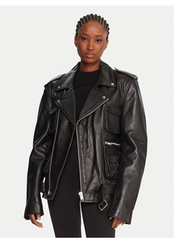 NEW ROCK Kurtka skórzana W-NRLMJ078-S1 Czarny Regular Fit ze sklepu MODIVO w kategorii Kurtki damskie - zdjęcie 185659540