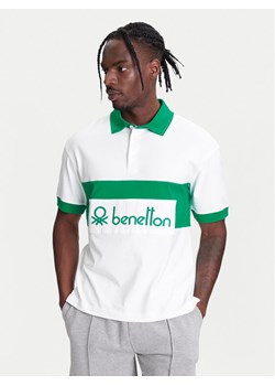 United Colors Of Benetton Polo 3MCYU301U Biały Regular Fit ze sklepu MODIVO w kategorii T-shirty męskie - zdjęcie 185665664