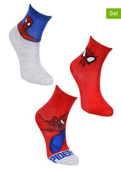 Spiderman Skarpety (3 pary) &quot;Spider-Man&quot; w kolorze czerwono-szarym ze sklepu Limango Polska w kategorii Skarpetki dziecięce - zdjęcie 185668981