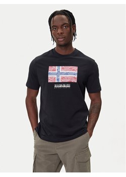 Napapijri T-Shirt S-Drapeau Ss NP0A891K Czarny Regular Fit ze sklepu MODIVO w kategorii T-shirty męskie - zdjęcie 185669973