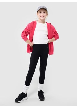 Dziewczęce legginsy dzianinowe 4F 4FJWMM00TTIGF220-20S - czarne ze sklepu Sportstylestory.com w kategorii Spodnie dziewczęce - zdjęcie 185670932