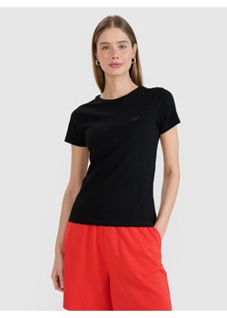 Damski t-shirt basic 4F 4FWMM00TTSHF2673 - czarny ze sklepu Sportstylestory.com w kategorii Bluzki damskie - zdjęcie 185671021