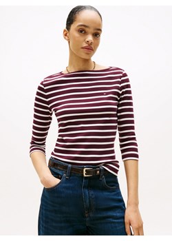 Tommy Hilfiger Damska koszulka o długości 3/4 Kobiety Bawełna bakłażanowy w paski ze sklepu vangraaf w kategorii Bluzki damskie - zdjęcie 185676820