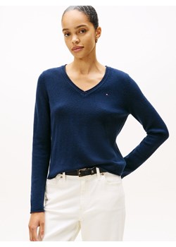 Tommy Hilfiger Sweter damski z dzianiny Kobiety Wełna granatowy jednolity ze sklepu vangraaf w kategorii Swetry damskie - zdjęcie 185676842