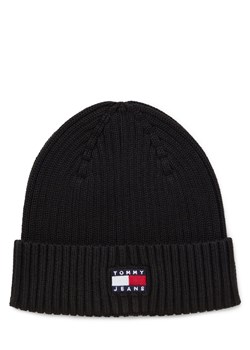 Tommy Jeans Męska czapka z dzianiny Mężczyźni Bawełna czarny jednolity ze sklepu vangraaf w kategorii Czapki zimowe męskie - zdjęcie 185676850