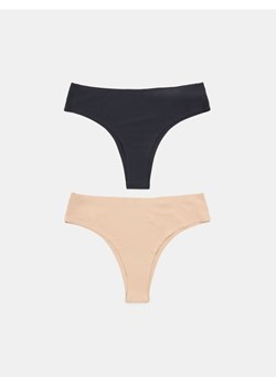 Sinsay - Majtki stringi 2 pack - kremowy ze sklepu Sinsay w kategorii Majtki damskie - zdjęcie 185677492