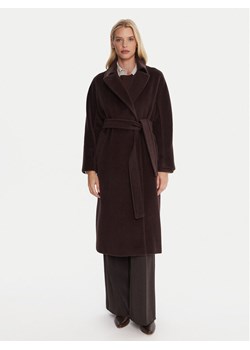 Marella Płaszcz wełniany English 2523016142 Brązowy Regular Fit ze sklepu MODIVO w kategorii Płaszcze damskie - zdjęcie 185679292