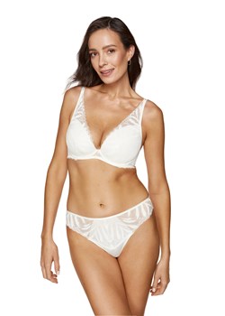 Eclipse stringi koronkowe kremowy - id: 2495 - marki Gorteks - 185683270 Eclipse stringi koronkowe kremowy ze sklepu GORTEKS w kategorii Majtki damskie - zdjęcie 185683270