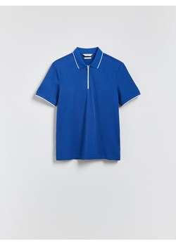 Reserved - Koszulka polo z merceryzowaną bawełną - niebieski ze sklepu Reserved w kategorii T-shirty męskie - zdjęcie 185683502