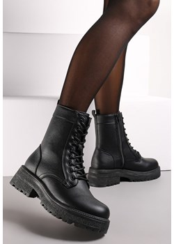 Czarne Sznurowane Botki Workery Luxira ze sklepu born2be.pl w kategorii Workery damskie - zdjęcie 185683672
