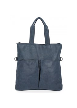 Uniwersalna Torebka Damska Hernan Shopper Bag XL Granatowa ze sklepu PaniTorbalska w kategorii Torby Shopper bag - zdjęcie 185684891