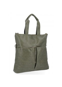Uniwersalna Torebka Damska Hernan Shopper Bag XL Zielona ze sklepu PaniTorbalska w kategorii Torby Shopper bag - zdjęcie 185684963