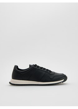 Reserved - Skórzane sneakersy - czarny ze sklepu Reserved w kategorii Buty sportowe męskie - zdjęcie 185685492