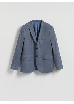 Reserved - Marynarka slim fit w kratę - niebieski ze sklepu Reserved w kategorii Marynarki męskie - zdjęcie 185686053