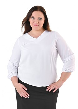 Bluzka FBZ1059 BIAŁY gładki ze sklepu fokus.pl w kategorii Bluzki damskie - zdjęcie 185688200