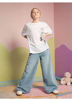 Sinsay - Jeansy wide leg high waist - niebieski ze sklepu Sinsay w kategorii Spodnie dziewczęce - zdjęcie 185690753