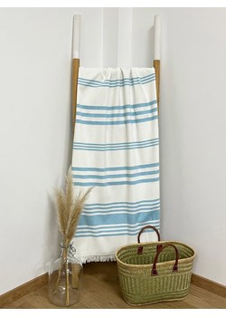 Le Comptoir de la Plage Fouta &quot;Karabuk&quot; w kolorze biało-turkusowym - 180 x 140 cm ze sklepu Limango Polska w kategorii Ręczniki - zdjęcie 185690914