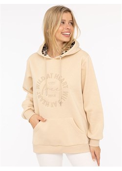 Zwillingsherz Bluza &quot;Wild at heart&quot; w kolorze beżowym ze sklepu Limango Polska w kategorii Bluzy damskie - zdjęcie 185692734
