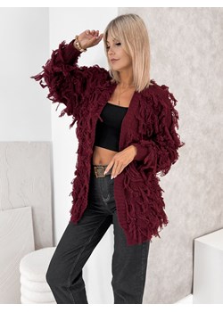 kardigan ravisse bordowy one size ze sklepu UBRA w kategorii Swetry damskie - zdjęcie 185696181