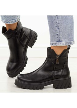 Czarne botki damskie platformie M.Daszyński 2502-5 ze sklepu suzana.pl w kategorii Botki - zdjęcie 185699103