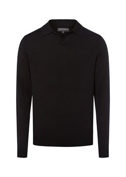 Finshley & Harding Sweter męski Mężczyźni Bawełna czarny jednolity ze sklepu vangraaf w kategorii Swetry męskie - zdjęcie 185699330