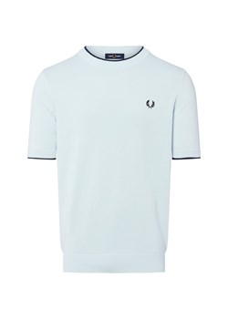 Fred Perry Męska koszula z dzianiny Mężczyźni Bawełna jasnoniebieski wypukły wzór tkaniny ze sklepu vangraaf w kategorii T-shirty męskie - zdjęcie 185699343