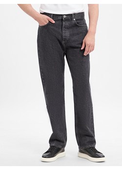 HUGO BLUE Męskie jeansy baggy fit - Nate Mężczyźni Bawełna czarny jednolity ze sklepu vangraaf w kategorii Jeansy męskie - zdjęcie 185699370