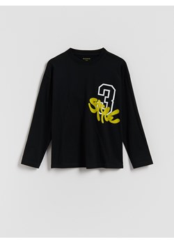Reserved - Longsleeve z nadrukiem - czarny ze sklepu Reserved w kategorii T-shirty chłopięce - zdjęcie 185699393