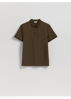 Reserved - Koszulka polo regular fit - ciemnozielony ze sklepu Reserved w kategorii T-shirty męskie - zdjęcie 185699450