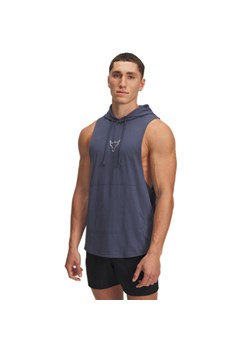 Męski top treningowy z kapturem Under Armour Project Rock Q3PO SL Hoodie - szary ze sklepu Sportstylestory.com w kategorii Bluzy męskie - zdjęcie 185704253