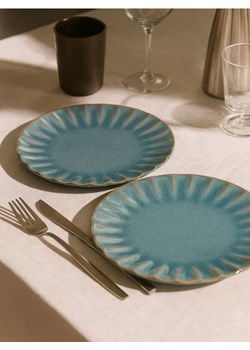 Sinsay - Talerze z ozdobnym brzegiem 2 pack - granatowy ze sklepu Sinsay w kategorii Talerze - zdjęcie 185708420