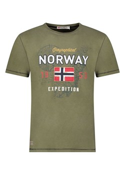 Geographical Norway Koszulka &quot;Juitre&quot; w kolorze khaki ze sklepu Limango Polska w kategorii T-shirty męskie - zdjęcie 185712001