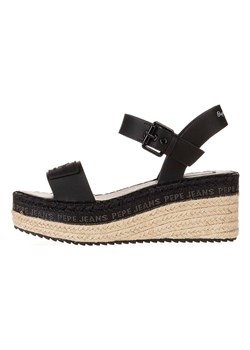 Pepe Jeans FOOTWEAR Sandały w kolorze czarnym na koturnie ze sklepu Limango Polska w kategorii Espadryle damskie - zdjęcie 185713191