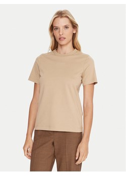 Lacoste T-Shirt TF0355 Beżowy Regular Fit ze sklepu MODIVO w kategorii Bluzki damskie - zdjęcie 185713784