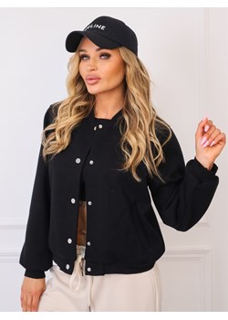 KURTKA BOMBERKA ZAPINANA NA ZATRZASKI- CZARNA ze sklepu olika.com.pl w kategorii Kurtki damskie - zdjęcie 185715123