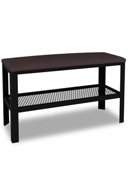 Siedzisko do przedpokoju w stylu loft czarny + wenge - Sagal 4X ze sklepu Edinos.pl w kategorii Zestawy mebli do przedpokoju - zdjęcie 185718142