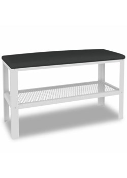 Industrialna pufa do przedpokoju z półką na buty biały + czarny - Sagal 5X ze sklepu Edinos.pl w kategorii Zestawy mebli do przedpokoju - zdjęcie 185718154